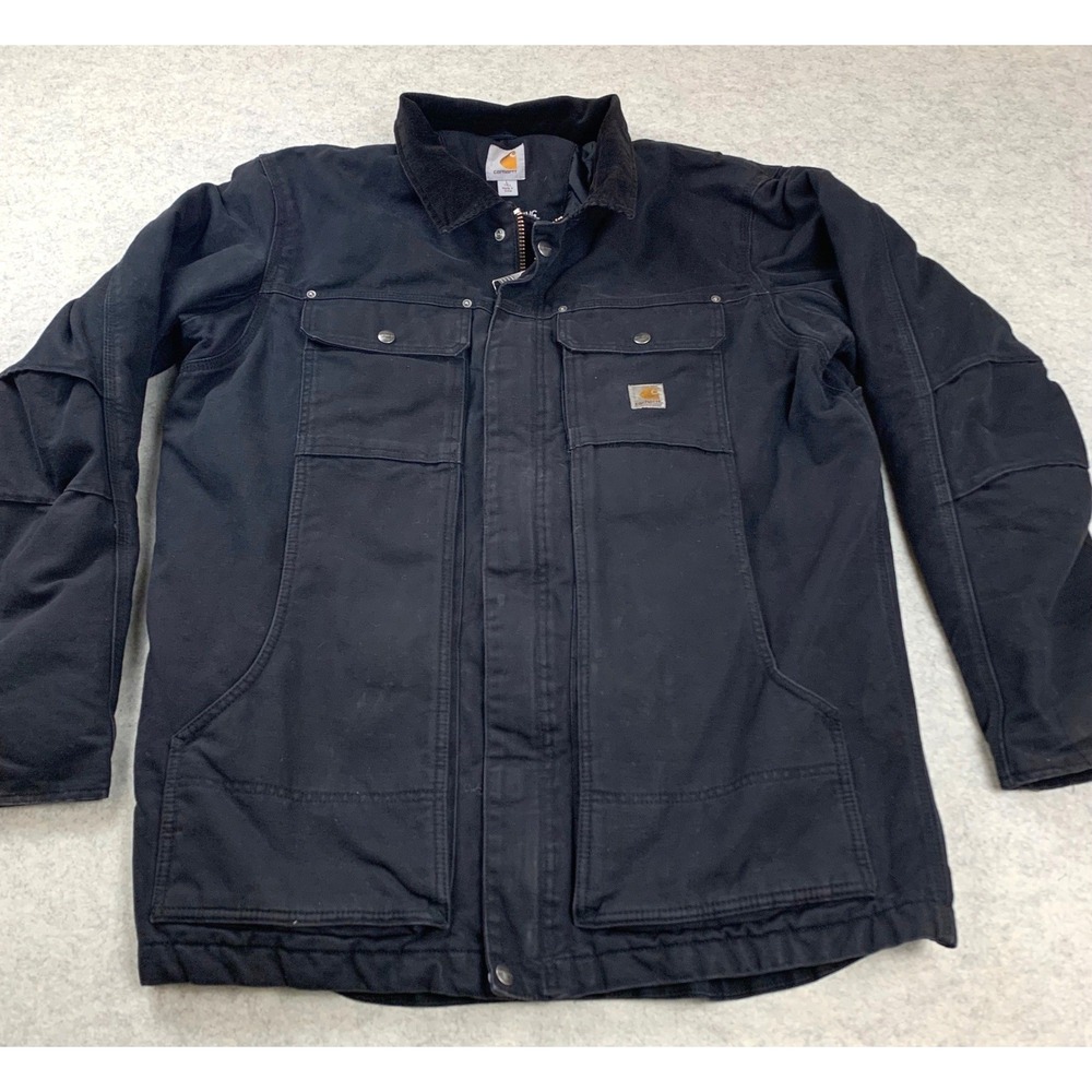 Carhartt Full Swing Armstrong Jacket Mens LT Black Cotton Duck Insulated Coat